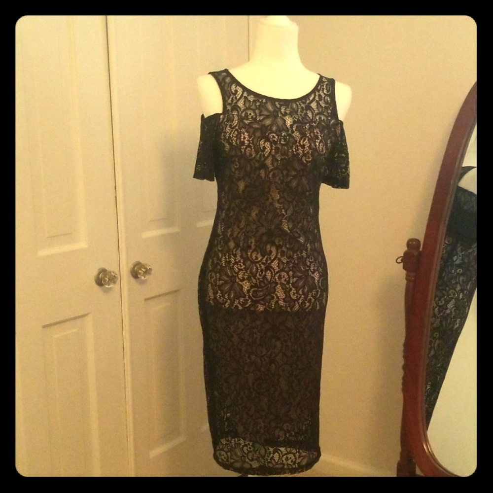 Navy illusion dress 8